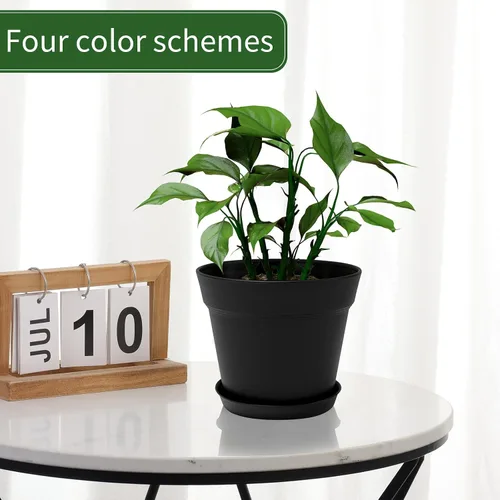 Miniatura 5 de GARDIFE Paquete de 20 macetas de 4 pulgadas, macetas para plantas de interior, macetas de flores, negras