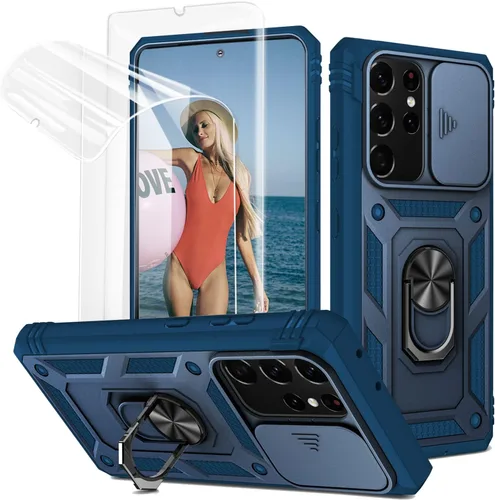 Miniatura 11 de Jeylly Funda para Samsung Galaxy S22 5G con [2 protectores de pantalla de vidrio templado], a prueba de golpes, grado militar, funda protectora