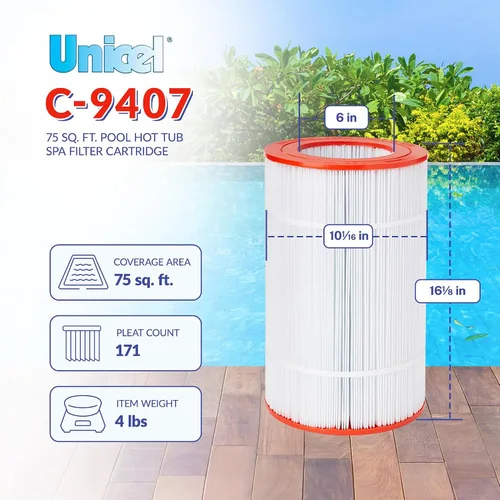 Miniatura 2 de Unicel C-9407 Pentair limpio y claro Predator 75 pies cuadrados cartucho de filtro R173214