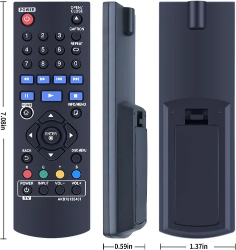 Miniatura 7 de AKB75135401 - Mando a distancia de repuesto compatible con LG Blu-Ray Disc reproductor de DVD UBK80 UP870 UP875 BPM35 BP175 BP125 BP125N BP135