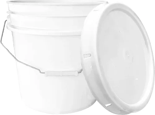 Miniatura 8 de Cubo y tapa de 3.5 galones, cubo multiusos de 90 mil, fabricado en los Estados Unidos, grado alimenticio, no contiene plástico BPA, reciclable