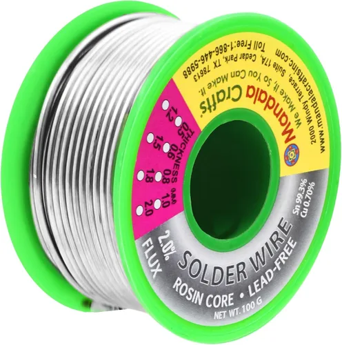 Miniatura 14 de Mandala Crafts Sn99 Ag0.3 Cu0.7 0.6mm 0.8mm 1mm 1.5mm. Cable de soldadura sin plomo con núcleo de colofonia flux