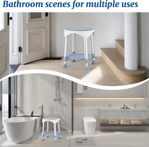 Miniatura 8 de Silla Taburete de Ducha para Interior de Ducha, Taburete de Plástico Pequeño de Esquina Mejorado para Adultos Mayores, Asiento Taburete de Ducha