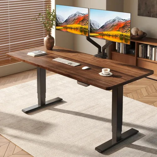 Miniatura 29 de FLEXISPOT E6 MAX - Escritorio de pie de 3 etapas de madera maciza con doble motor de 48 x 24 pulgadas, capacidad de peso de 330 libras, escritorio