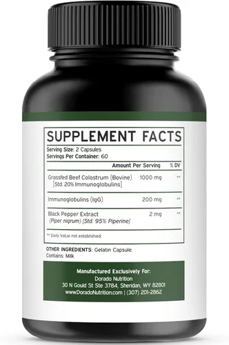 Miniatura 5 de DORADO NUTRITION Gomitas Shilajit para hombres y mujeres (60 gomitas) y suplemento de calostro de 1000 mg por porción