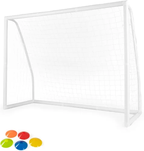 Miniatura 8 de Goplus Portería de fútbol, red de fútbol de 12 x 6 pies/8 x 6 pies / 6 x 4 pies con marco UPVC fuerte, instalación rápida, red de alta resistencia