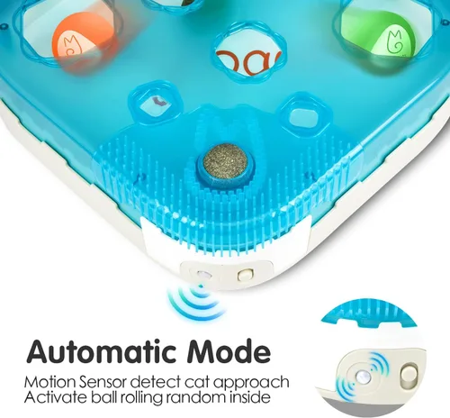 Miniatura 2 de Migipaws Juguete Interactivo 7 en 1 para Gatos Activado por Movimiento Conjunto de Juego para Interiores con Pelota de Gato de Rebote Automático