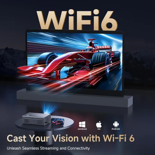 Miniatura 6 de Proyector 4K con aplicaciones integradas, enfoque automático de 1500 ANSI y 6D Keystone Dolby Audio Kogata Proyector inteligente con WiFi 6