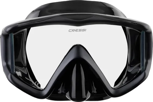 Cressi Máscara de buceo para adultos, vista panorámica, de silicona pura y cómoda, máscara de buceo libre hecha de vidrio templado transparente |