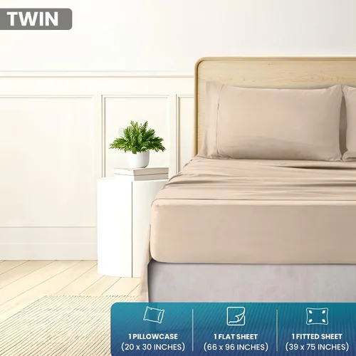 Miniatura 2 de Utopia Bedding - Juego de sábanas, tamaño individual, microfibra cepillada, suaves, esquinas profundas, incluye 1 encimera, 1 bajera y 1 fundas