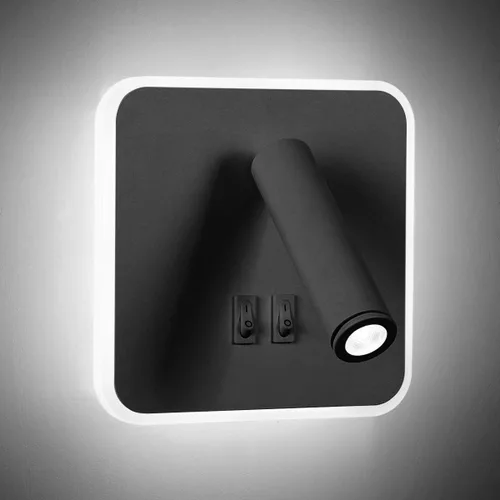 Miniatura 12 de Kawell Apliques de pared LED modernos 2 en 1 de 8 W con interruptor, foco de pared de lectura ajustable de 3 W, cableado interior para dormitorio