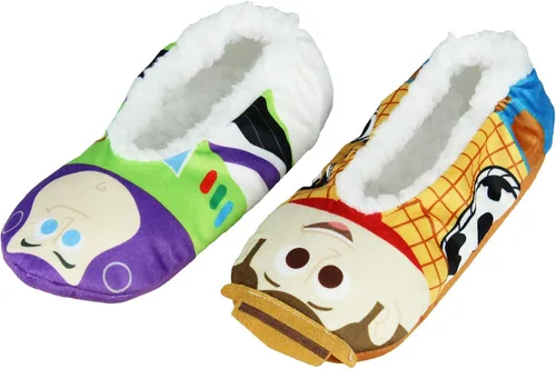 Disney Toy Story Zapatillas Woody And Buzz Lightyear Slipper Calcetines con suela antideslizante para mujeres y hombres
