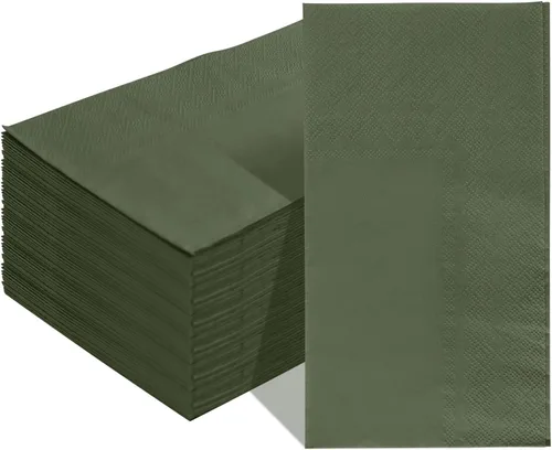 SietDESEO 100 Piezas Servilletas de 3 Capas de Color Verde Desechables de 13 x 15.7 Pulgadas, Servilletas de Baño para Invitados, Toallas de Mano