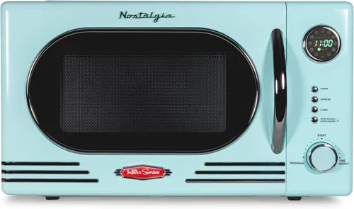Miniatura 40 de Nostalgia Retro - Horno microondas de 1000W, capacidad de 1.1 pies cúbicos – Bloqueo de seguridad para niños, 8 ajustes de cocción automática