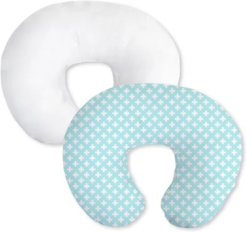 Little Grape Land Juego de 2 fundas de almohada de algodón para lactancia, suaves y transpirables, extraíbles para almohadas de alimentación, fundas