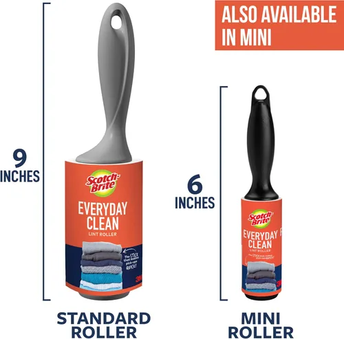 Miniatura 13 de Scotch-Brite Everyday Clean - Rodillo quitapelusas, paquete de 3, removedor de pelusas para pelo de mascotas, ropa oscura, muebles y superficies