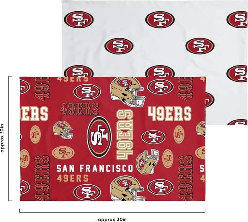Miniatura 6 de FOCO Juego de ropa de cama unisex para adultos con logotipo del equipo de la NFL, sábanas y fundas de almohada, juego de ropa de cama de 5 piezas
