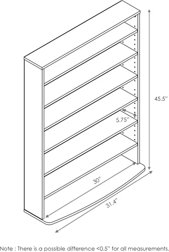 Miniatura 3 de FURINNO JAYA Torre de almacenamiento multimedia de 6 niveles, Espresso