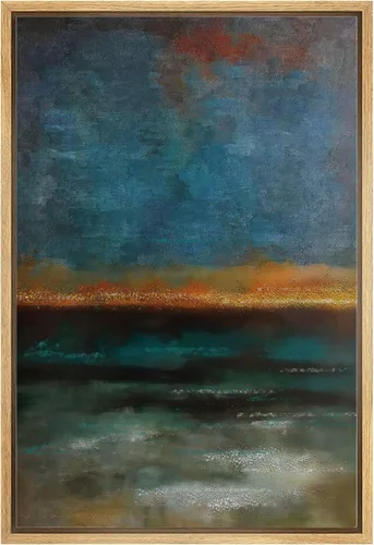 Miniatura 9 de SIGNWIN Lienzo enmarcado para pared, nubes blancas sobre el mar azul marino, pintura al óleo del océano costero, primer plano abstracto, moderno