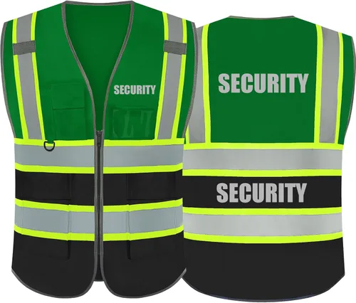 Miniatura 11 de BeautyWill Chalecos de seguridad de alta visibilidad clase 2 con certificación ANSI Chaleco de trabajo de seguridad con cremallera frontal