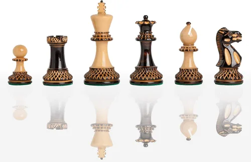 Miniatura 16 de Juego de ajedrez The Grandmaster - Solo piezas - 4.0" King (caoba dorada)