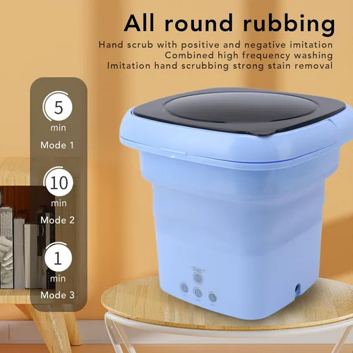 Miniatura 2 de Jiawu Lavadora portátil, lavadora plegable con temporizador, lavadora de cubo para ropa sucia, lavadora de ropa interior para camping, caravana