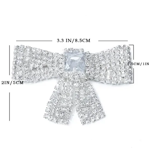 Miniatura 6 de Pinzas para el cabello con lazo de cristal, peine y pasador, joyería para el cabello con diamantes de imitación para boda, novia, accesorios