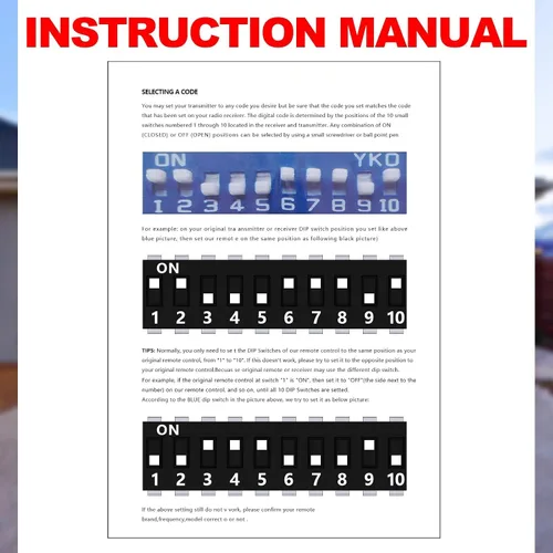 Miniatura 4 de Kingdder 3 piezas de control remoto para abrir puertas compatibles con Multicode 300mhz 10 Interruptor de inmersión 3089 3060 3070, control remoto