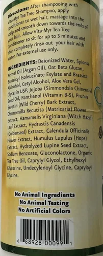Miniatura 3 de Vitamyr Tea Tree 16 Oz Natural Acondicionador Botánico Ingredientes