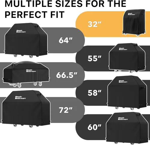 Miniatura 6 de Simple Houseware Cubierta para Parrilla de Gas BBQ de Servicio Pesado de 32 pulgadas, Poliéster 600D Impermeable, Resistente a la Intemperie