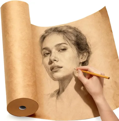 Miniatura 8 de PerkHomy - Rollo de papel de estraza para manualidades de 15 x 450 pulgadas (37.5 pies) para niños, envoltura de regalos, arte en movimiento