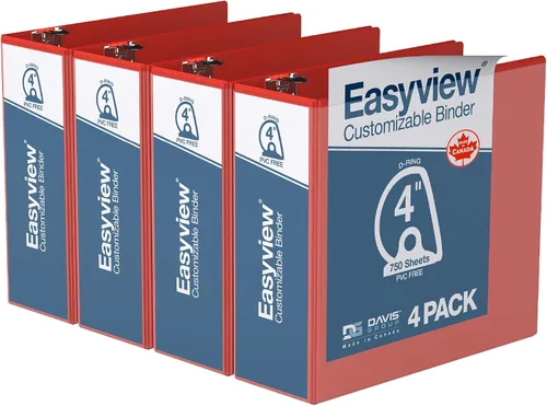 Miniatura 39 de Easyview - Carpetas prémium de 3 anillas con cubiertas transparentes y anillos en D, carpetas para escuela u oficina, 5 pulgadas, paquete de 4