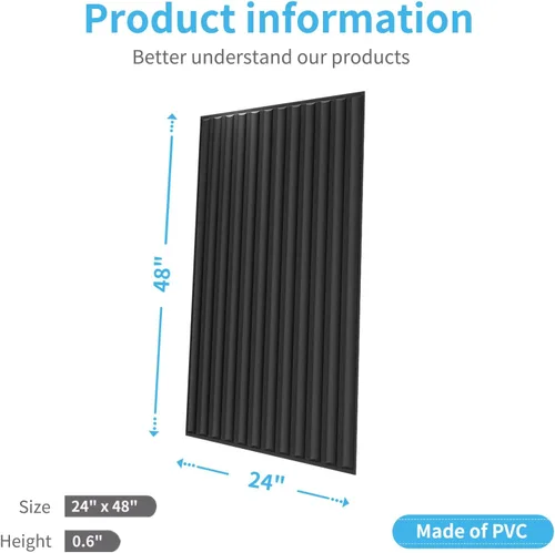 Miniatura 3 de Art3d - Paneles de techo colgante de 2x4 pies en negro, diseño semi-cilíndrico de 12 hojas, paneles de pared 3D para decoración interior de pared