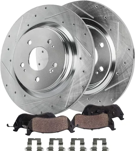Miniatura 13 de Detroit Axle - Pinza de freno de disco delantera del lado del conductor + pastillas de freno de cerámica con repuesto de hardware para Ford F-150