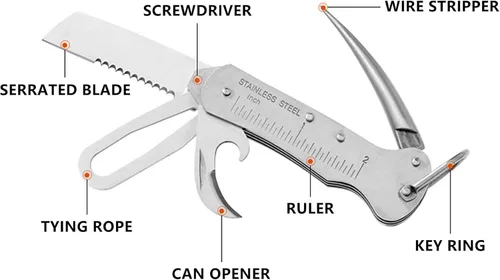 Miniatura 2 de Cuchillo de Supervivencia para Marinero Tamaño Bolsillo EDC Multiherramienta Swiss Army Skipper Herramienta de Emergencia para Rigging