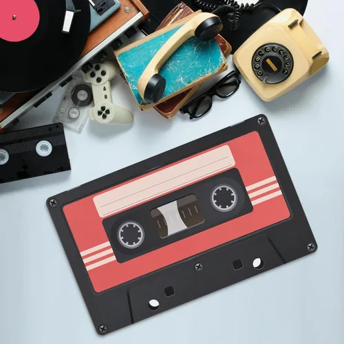Miniatura 3 de Paquete de 48 manteles individuales de papel de cassette para fiestas de los años 80, manteles individuales decorativos para fiestas de hip-hop