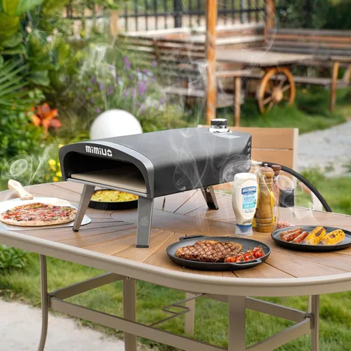 Miniatura 7 de Mimiuo Horno de pizza de gas para exteriores, hornos portátiles de propano para pizza para exteriores, estufa de pizza profesional con piedra
