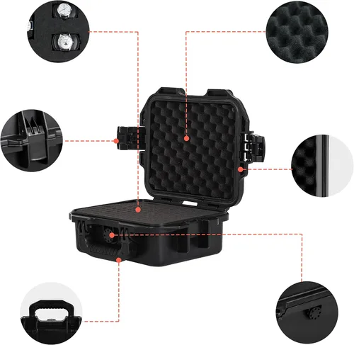 Miniatura 5 de MEIJIA Funda rígida y compacta impermeable de alta calidad para cámara con espuma de ajuste personalizable, protección completa con diseño ligero