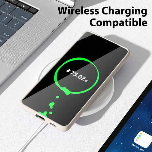 Miniatura 7 de oakxco Funda para teléfono Samsung Galaxy S21 Ultra con agarre de silicona líquida, bonita funda delgada y delgada de goma suave de TPU lisa