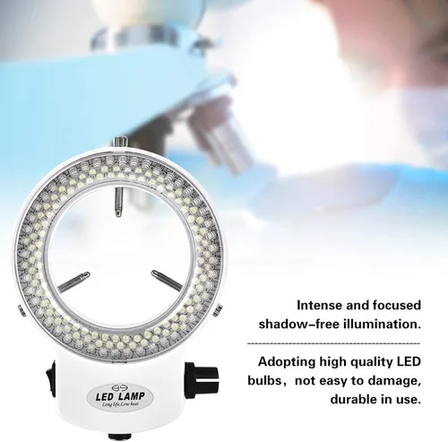 Miniatura 2 de Luz de microscopio LED 144 LED Brillo ajustable para cámara de microscopio estéreo (blanco)