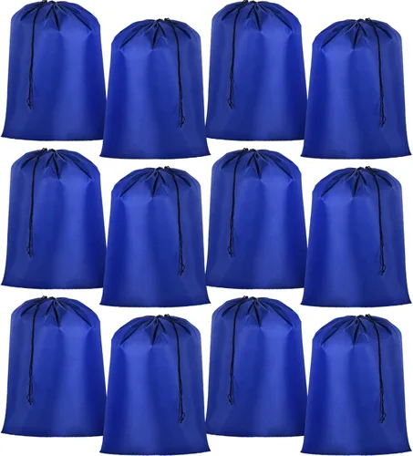 Woanger Paquete de 12 bolsas de lavandería extragrandes de 28 x 45 pulgadas, lavables a granel, bolsa de lavandería de viaje con cierre de cordón,