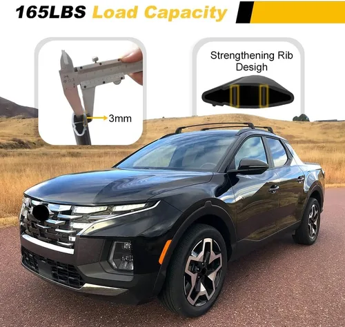 Miniatura 6 de Barras transversales para Hyundai Santa Cruz SE SEL Premium Limited 2022 2023 2024 2025 2026, riel de techo con cerradura, portaequipaje