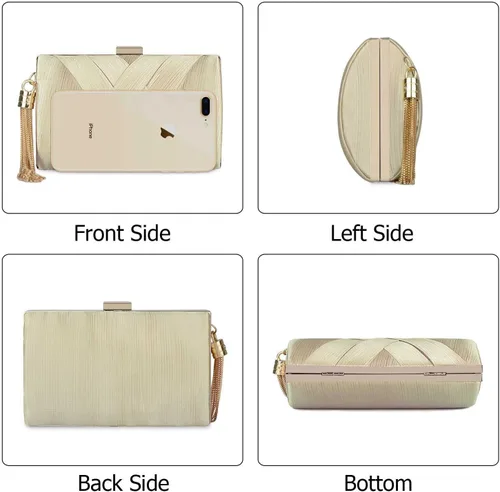 Miniatura 3 de Elegante bolso de noche con borlas para mujer, bolso de mano para novia, boda, graduación, noche, fiesta