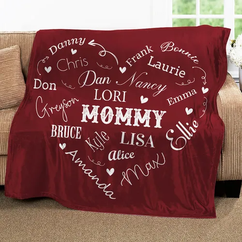 Mantas personalizadas con el nombre, para bebés, niños y adultos, mamá, abuela, abuelo. Manta personalizada con tus nombres. Manta personalizada con