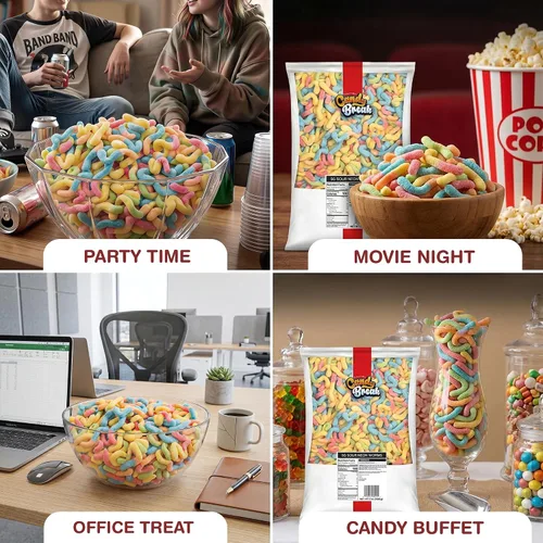 Miniatura 7 de Candy Break Fruity & Sweet Blue Sharks Bolsa de 5 libras de tamaño compartido – Paquete de caramelos masticables a granel – Snacks para niños