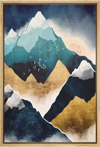 Miniatura 17 de SIGNFORD Lienzo Enmarcado Impresión Arte de Pared Océano Pastel Luz del Sol Puesta de Sol Horizonte Naturaleza Vida Silvestre Ilustraciones Arte