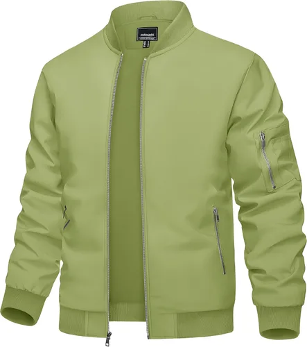 Miniatura 28 de TACVASEN Chaqueta bomber para hombre, ligera, casual, primavera, otoño, cortavientos, con cremallera y bolsillo