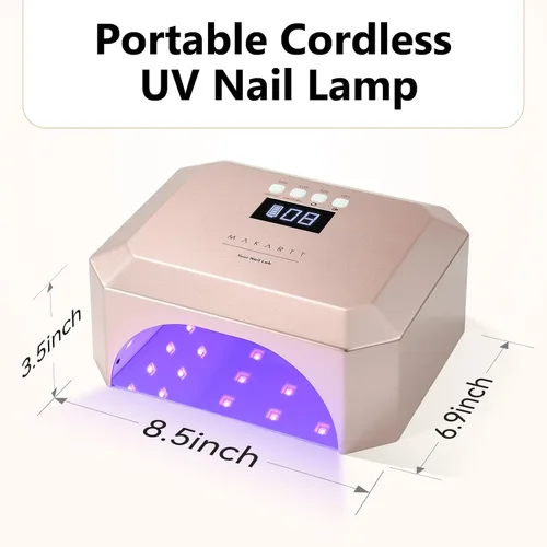 Miniatura 8 de Makartt Lámpara de uñas LED UV para uñas de gel – Luz de uñas recargable Aurora de 30W con 39 LEDs, gran espacio, batería de 2600mAh, 4