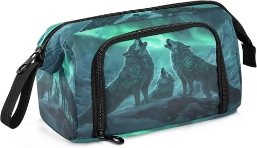 Miniatura 23 de SUABO Estuche para lápices de gran capacidad, bolsa de agua de fuego de fútbol americano, estuche para lápices, bolsa de papelería, bolsa
