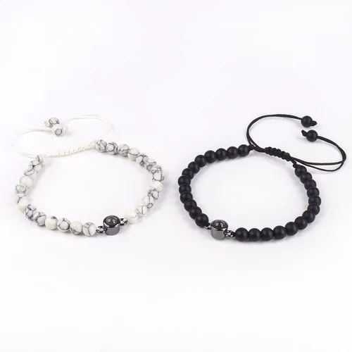 Miniatura 3 de I Love You - Pulseras a juego en 100 idiomas, regalos para parejas para mis hombres, novio, novia, marido, mi amor, alma gemela, prometida, regalo